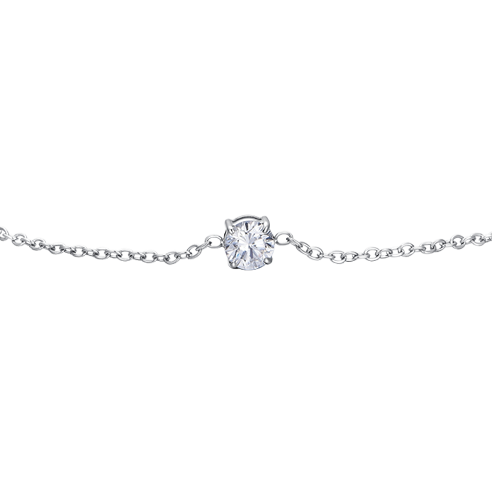 BRACCIALE DONNA IN ACCIAIO  CON CRISTALLO BIANCO