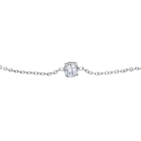 BRACCIALE DONNA IN ACCIAIO  CON CRISTALLO BIANCO