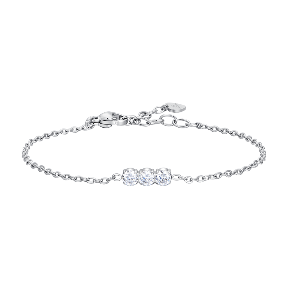DAMENARMBAND AUS STAHL MIT WEISSEN KRISTALLEN