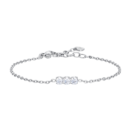 DAMENARMBAND AUS STAHL MIT WEISSEN KRISTALLEN