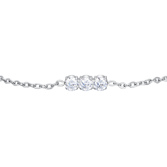 DAMENARMBAND AUS STAHL MIT WEISSEN KRISTALLEN