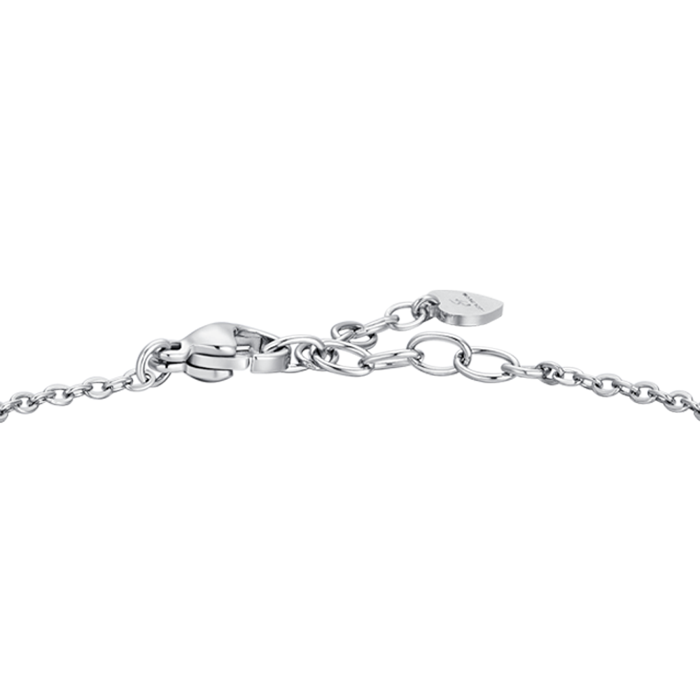 DAMENARMBAND AUS STAHL MIT WEISSEN KRISTALLEN