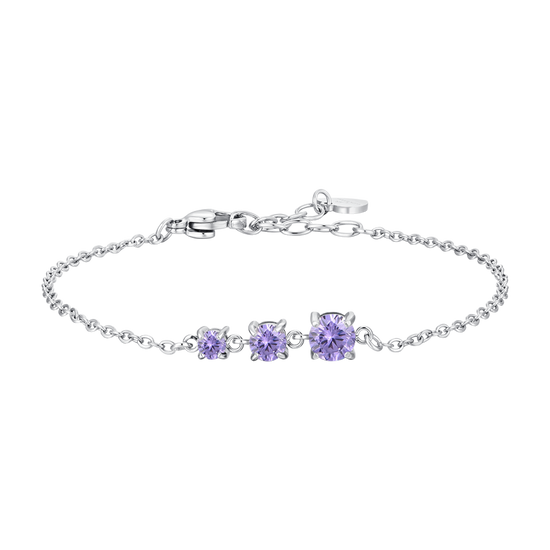 BRACCIALE DONNA IN ACCIAIO CON ZIRCONI VIOLA
