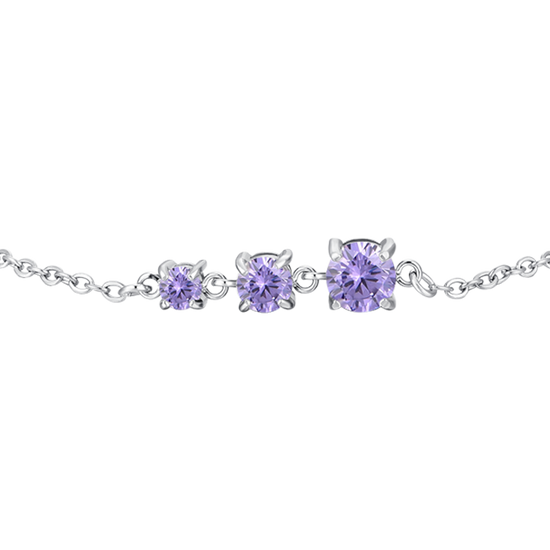 BRACCIALE DONNA IN ACCIAIO CON ZIRCONI VIOLA