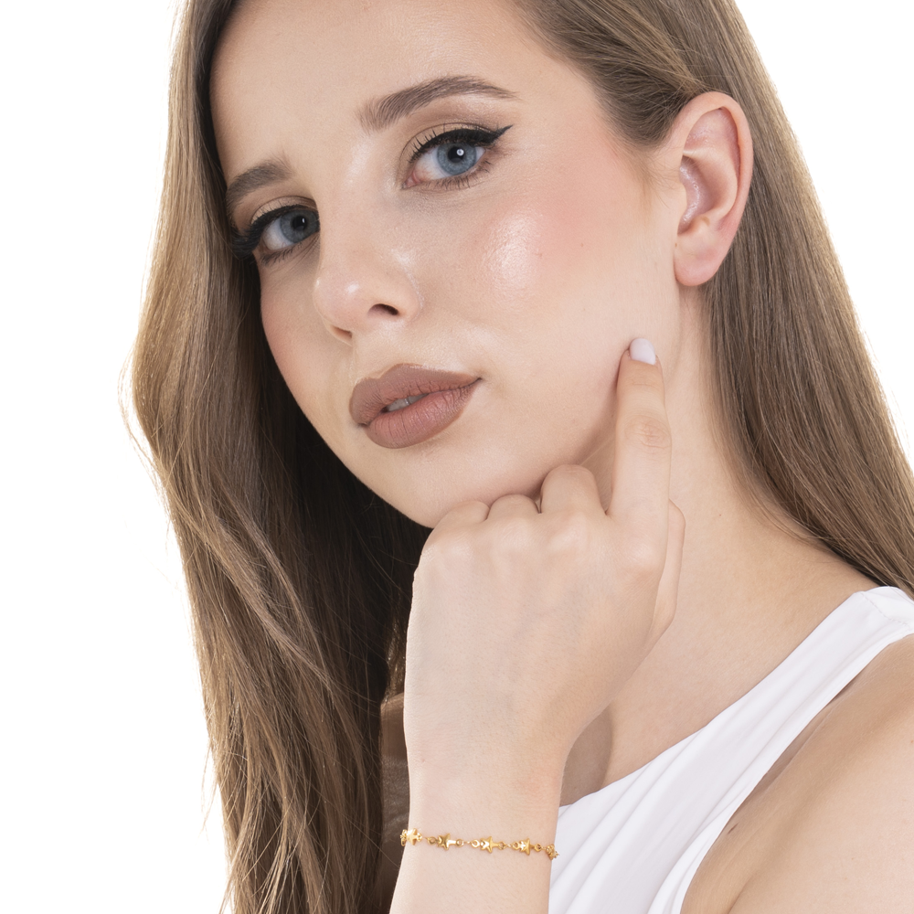 IP GOLD STAHL DAMEN ARMBAND MIT STERNEN