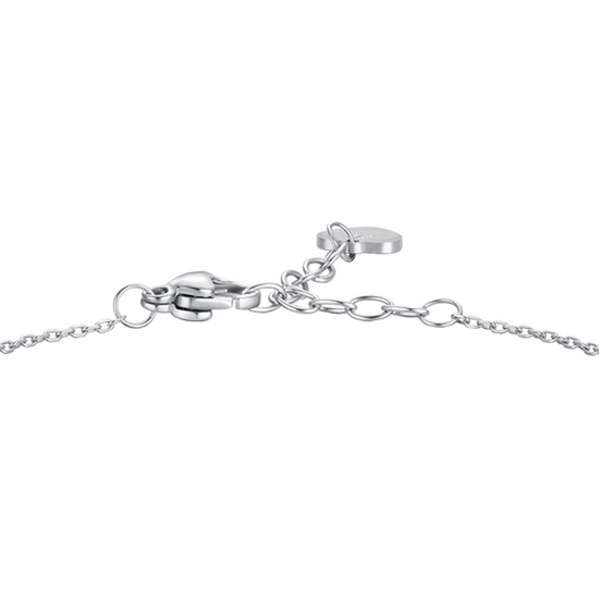 BRACCIALE DONNA IN ACCIAIO CON PENDENTE FIORE E PETALI ZIRCONE BIANCO