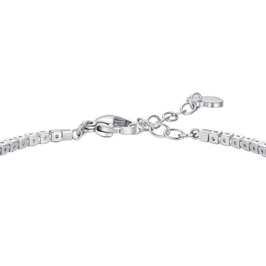 BRACCIALE TENNIS DONNA IN ACCIAIO CON INFINITO E PUNTI LUCE CON ZIRCONI BIANCHI