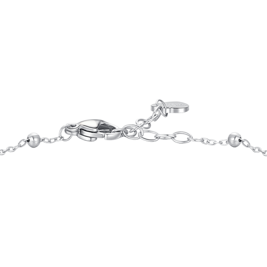 BRACCIALE DONNA IN ACCIAIO CON CUORE E PUNTI LUCE DI ZIRCONE BIANCO