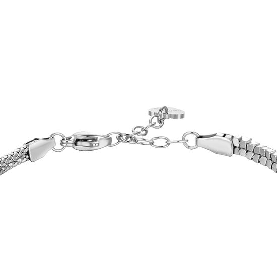 BRACCIALE DONNA IN ACCIAIO CON NODO E ZIRCONI ROSA