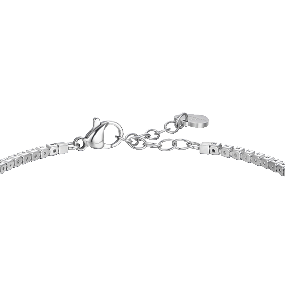 BRACCIALE TENNIS DONNA IN ACCIAIO CON ELEMENTO CON ZIRCONI BIANCHI
