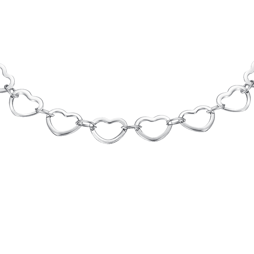 DAMEN STAHLARMBAND MIT HERZEN