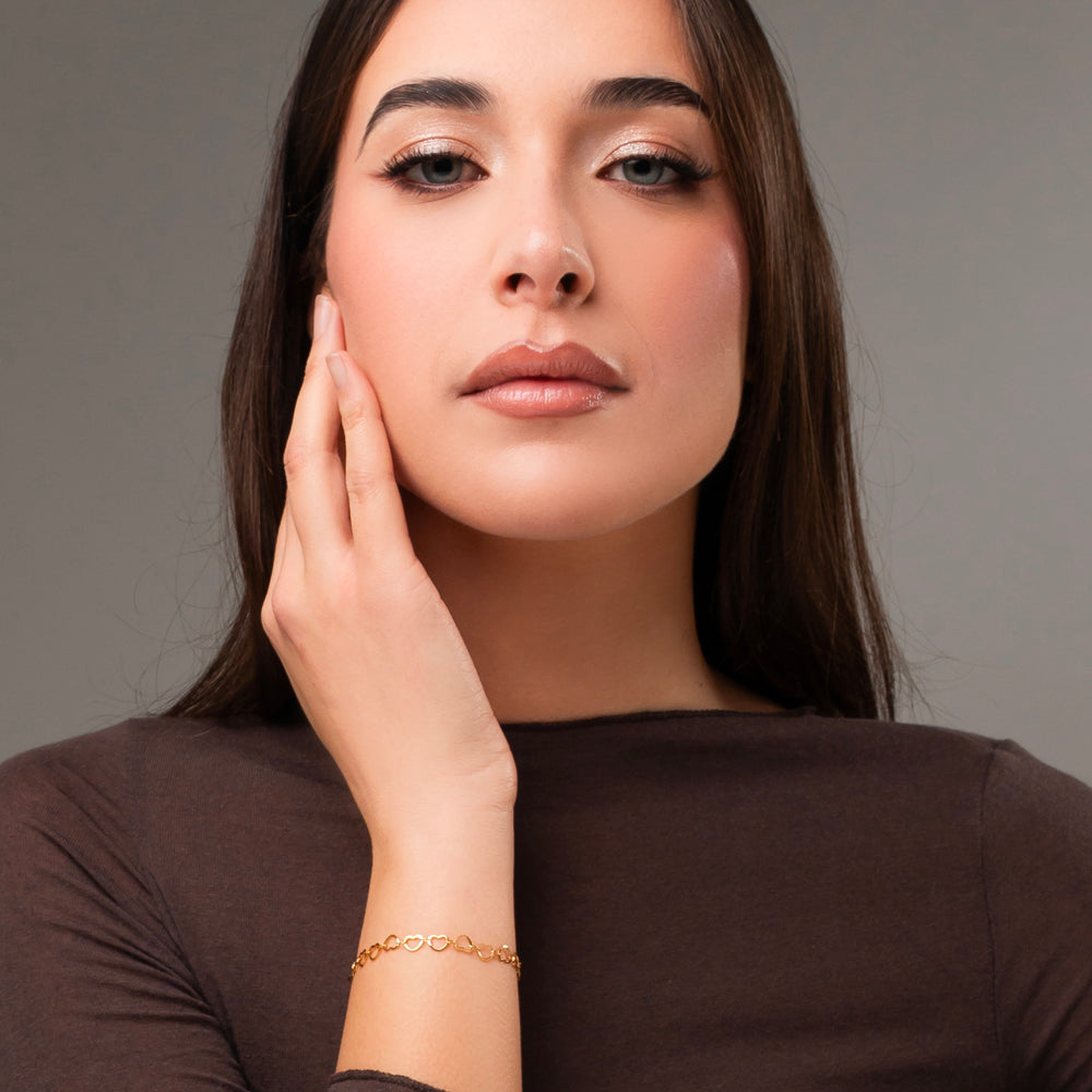 IP GOLD STAHL DAMEN ARMBAND MIT HERZEN