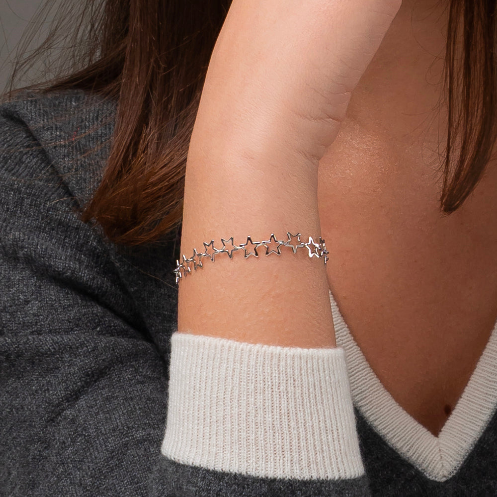 DAMEN STAHLARMBAND MIT STERNEN