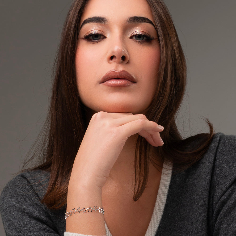 DAMEN STAHLARMBAND MIT STERNEN