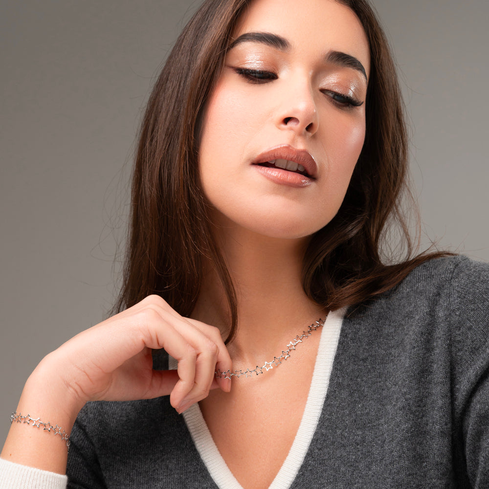 DAMEN STAHLARMBAND MIT STERNEN