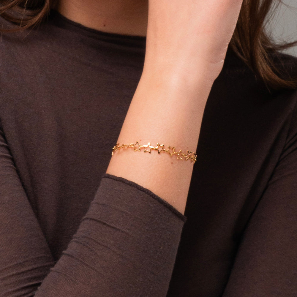 IP GOLD STAHL DAMEN ARMBAND MIT STERNEN