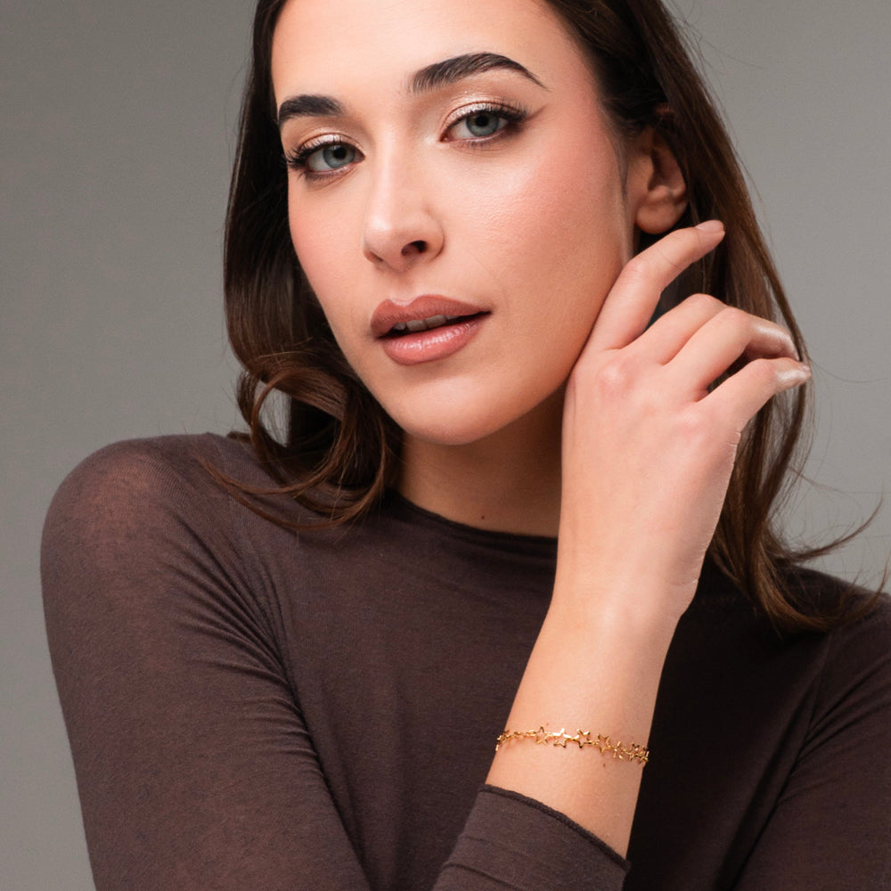 IP GOLD STAHL DAMEN ARMBAND MIT STERNEN