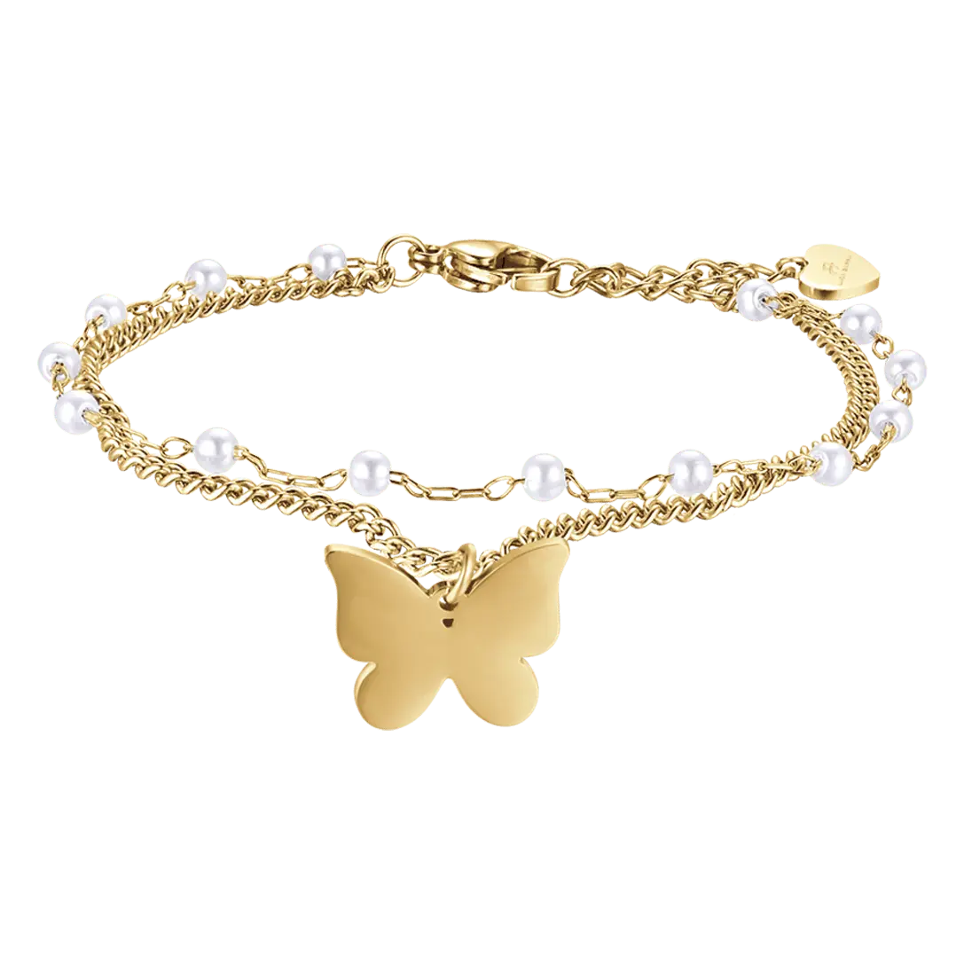 WOMAN'S IP GOLD BRACELET WITH BUTTERFLY Luca Barra