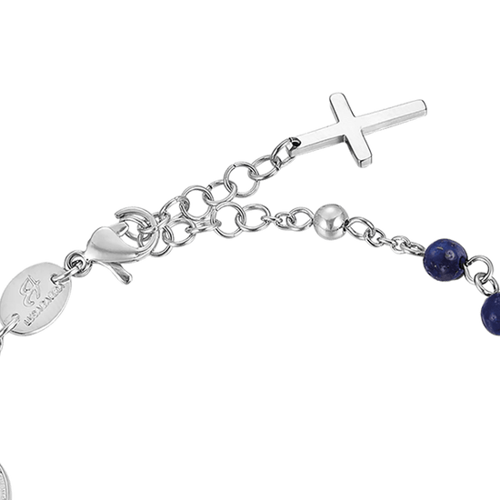 ROSARONARMBAND FÜR MÄNNER AUS STAHL MIT LAPIS-STAINEN Luca Barra