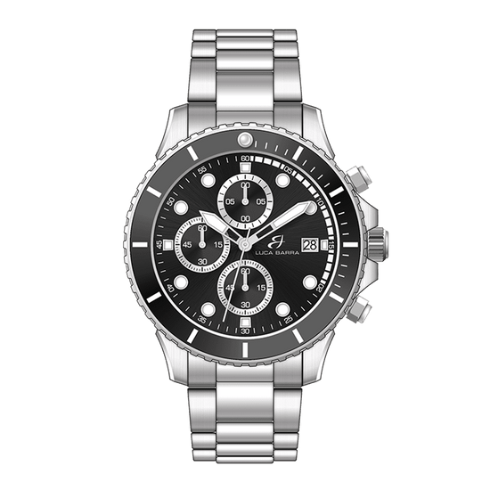 OROLOGIO UOMO IN ACCIAIO QUADRANTE NERO Luca Barra