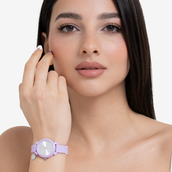 OROLOGIO DONNA LILLA CON CHARM QUADRIFOGLIO