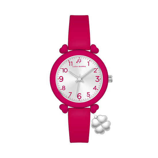 OROLOGIO DONNA FUCSIA CON CHARM QUADRIFOGLIO