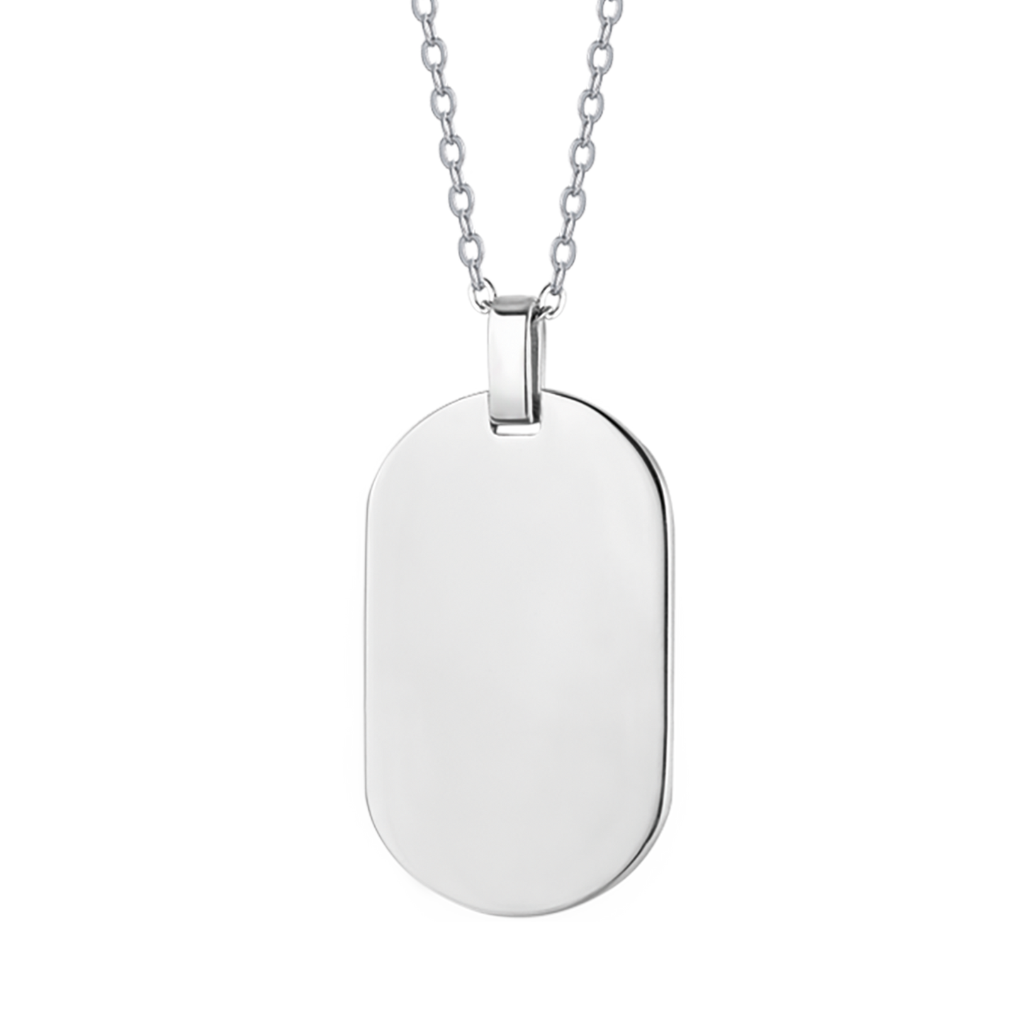 HERREN-STAHLHALSBAND MIT PERSONALISIERBAREM SCHILD