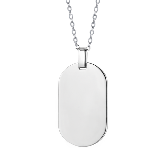 HERREN-STAHLHALSBAND MIT PERSONALISIERBAREM SCHILD