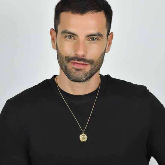 HERREN IP GOLD LÖWENKOPF STAHL HALSKETTE