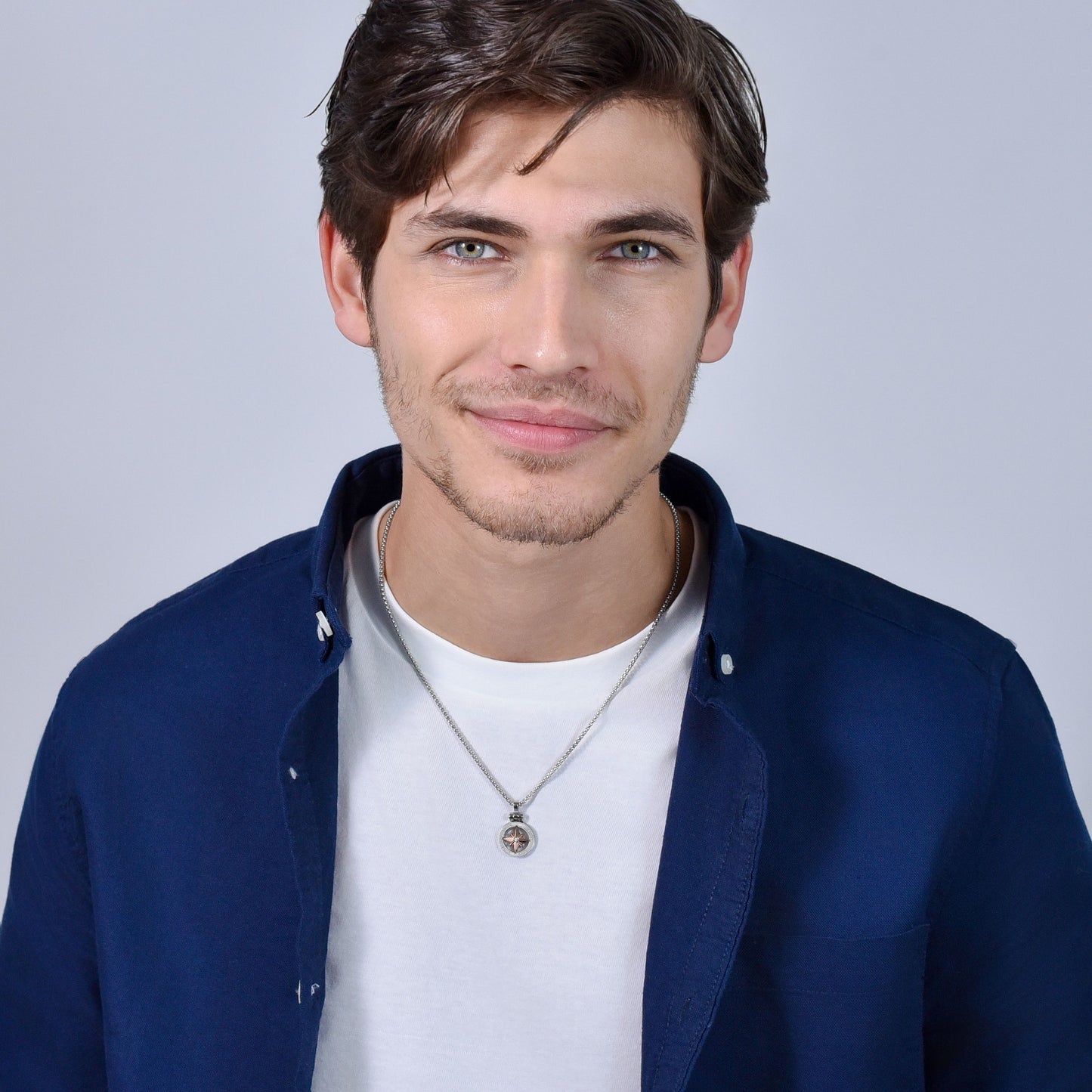 STAHL HERRENHALSKETTE MIT IP ROSE WINDROSE