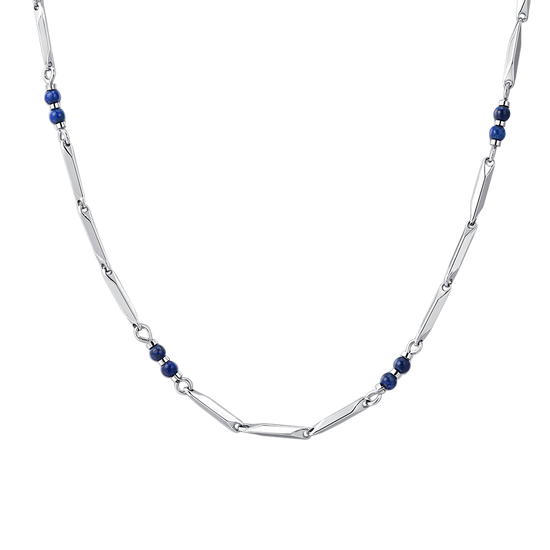 COLLANA UOMO IN ACCIAIO CON PIETRE LAPIS
