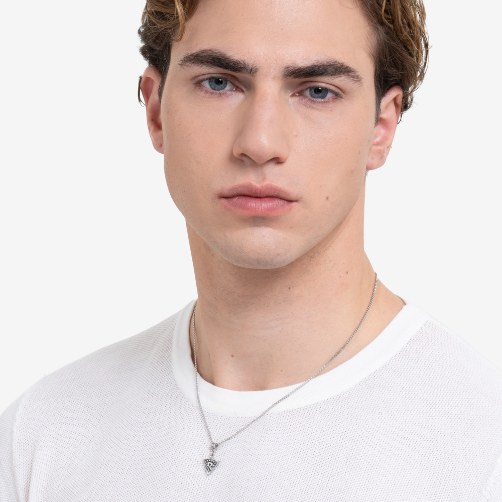 COLLANA UOMO IN ACCIAIO CON OCCHIO