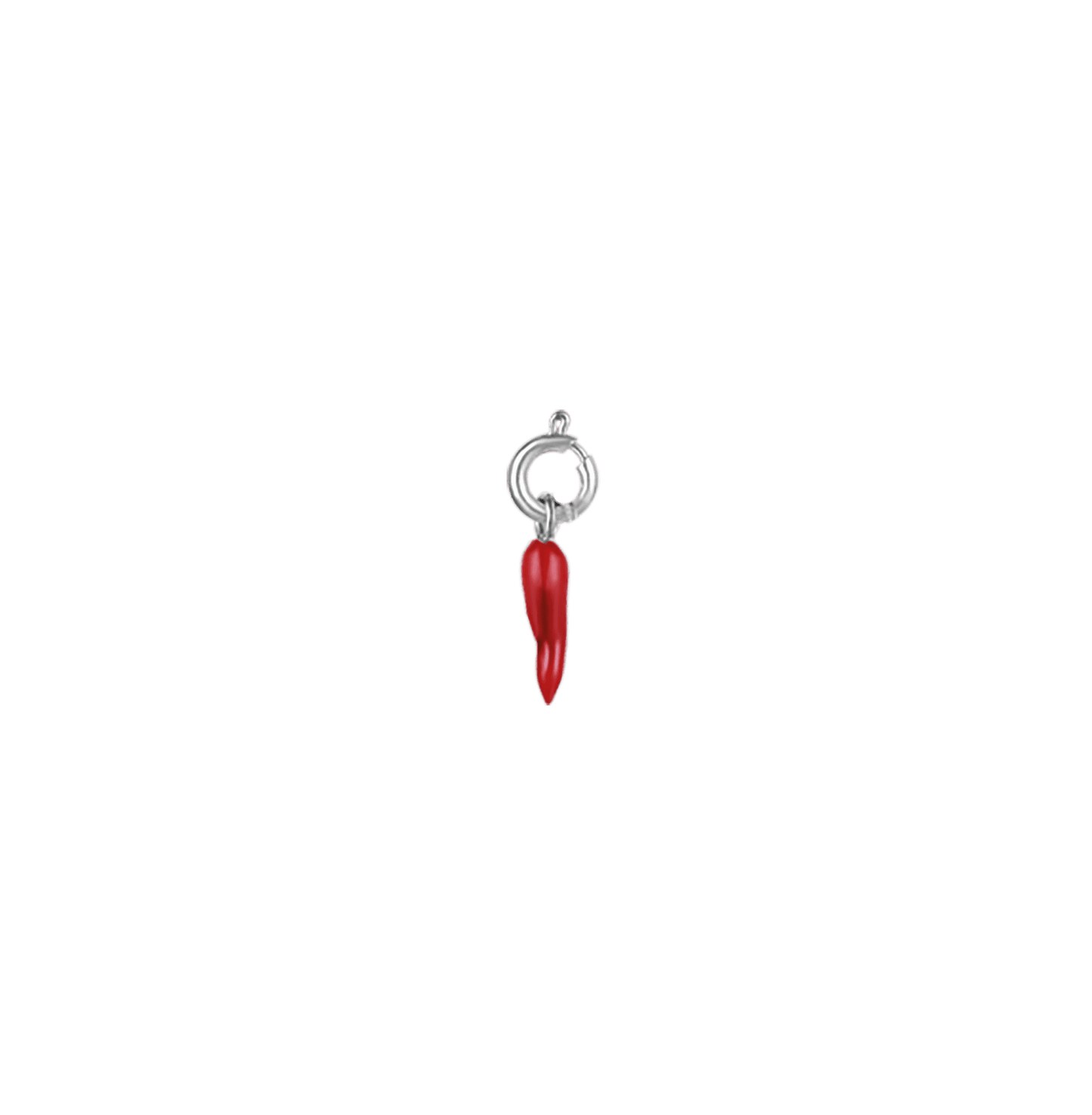 13 MM HORNANHÄNGER AUS STAHL MIT ROTER EMAILLE