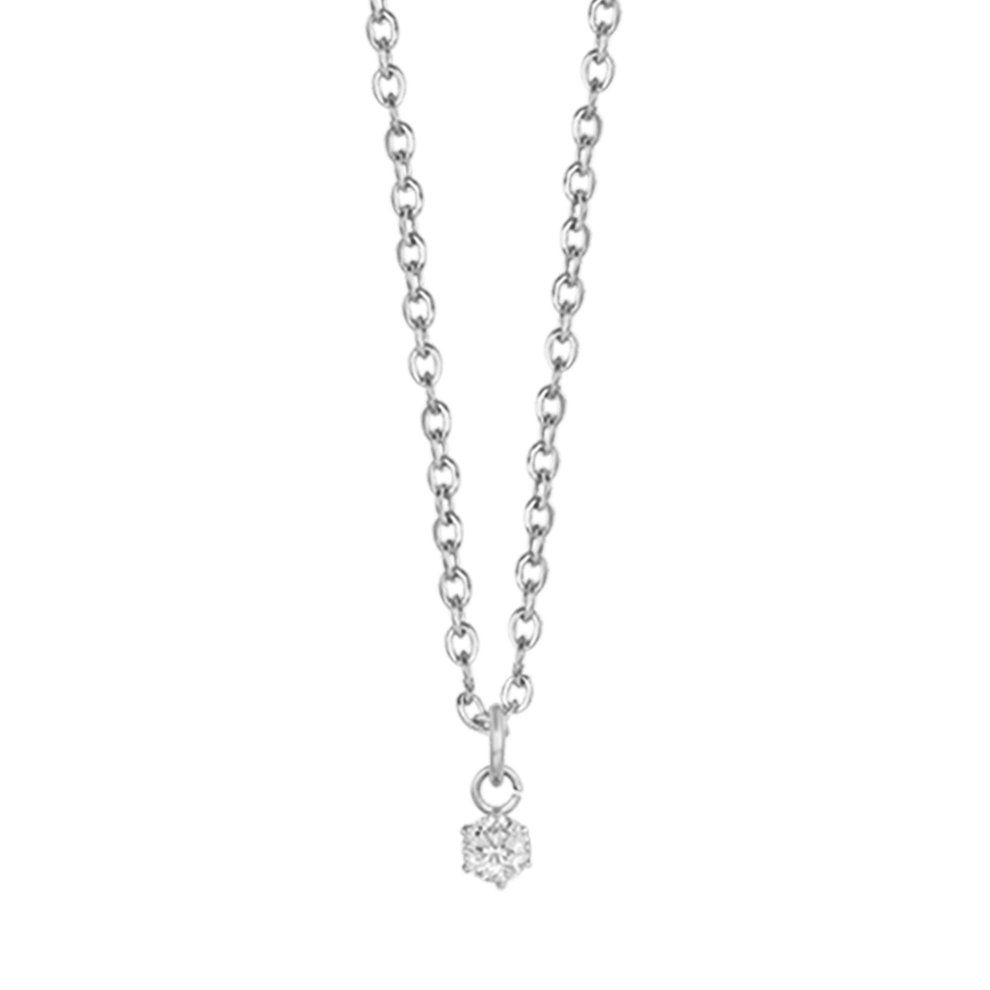 DAMEN-HALSKETTE AUS STAHL MIT 3 MM WEISSEM KRISTALL