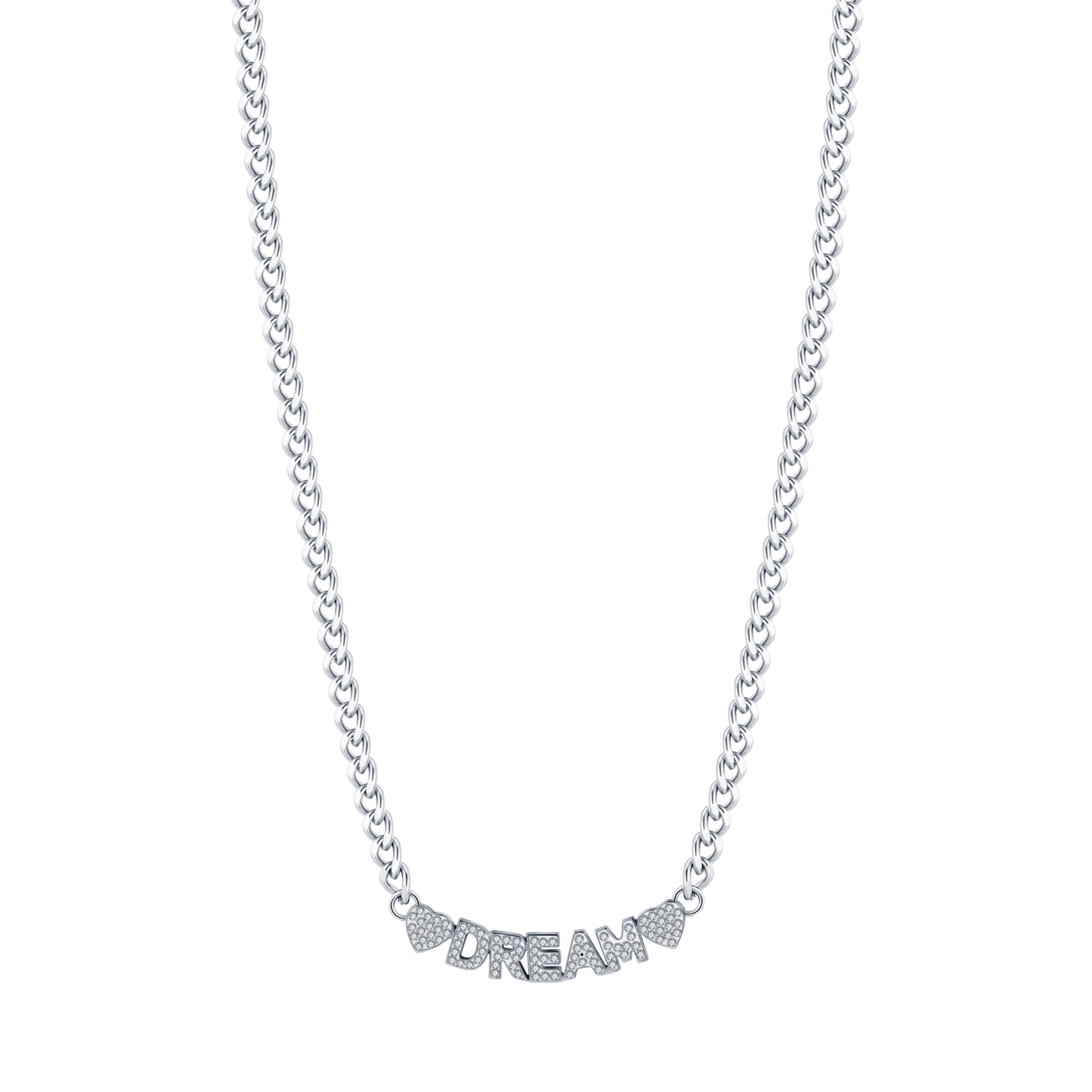 DREAM STEEL DAMEN HALSKETTE MIT WEISSEN KRISTALLEN