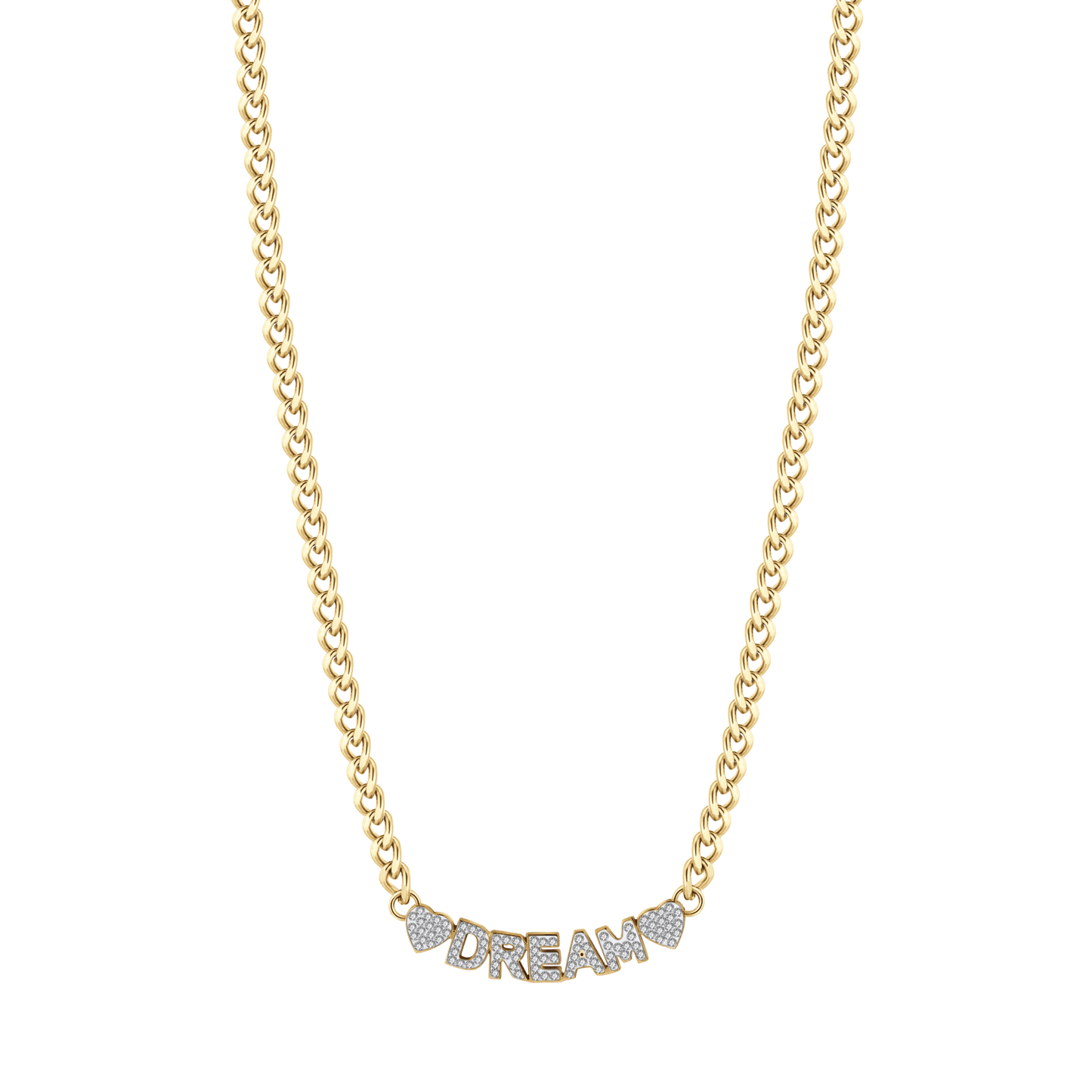 WOMAN'S GOLDEN STEEL DREAM NECKLACE WITH WHITE CRYSTALS Luca Barra