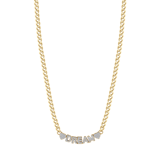 WOMAN'S GOLDEN STEEL DREAM NECKLACE WITH WHITE CRYSTALS Luca Barra
