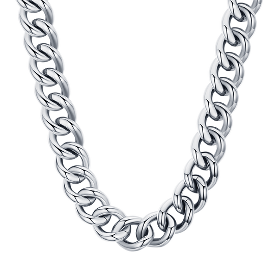 DAMENHALSKETTE AUS STAHL MIT GLIEDERKETTE