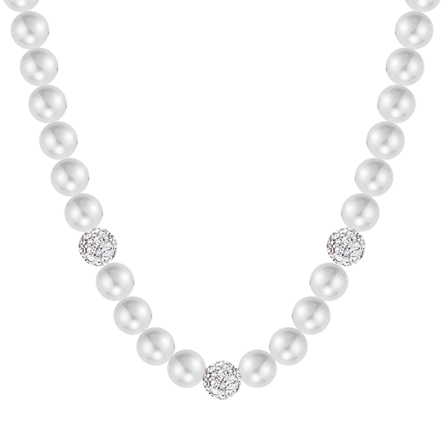 DAMEN PERLENKETTE MIT WEISSEN KRISTALLEN
