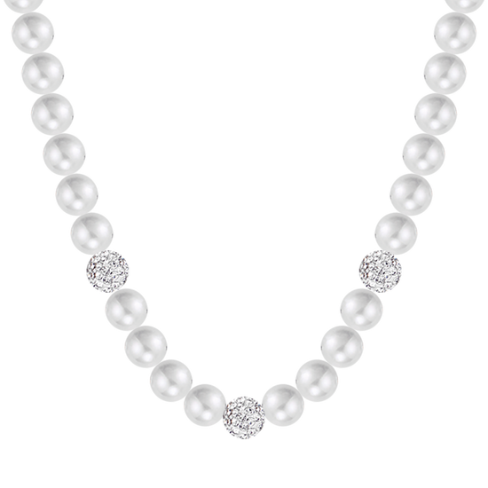 DAMEN PERLENKETTE MIT WEISSEN KRISTALLEN