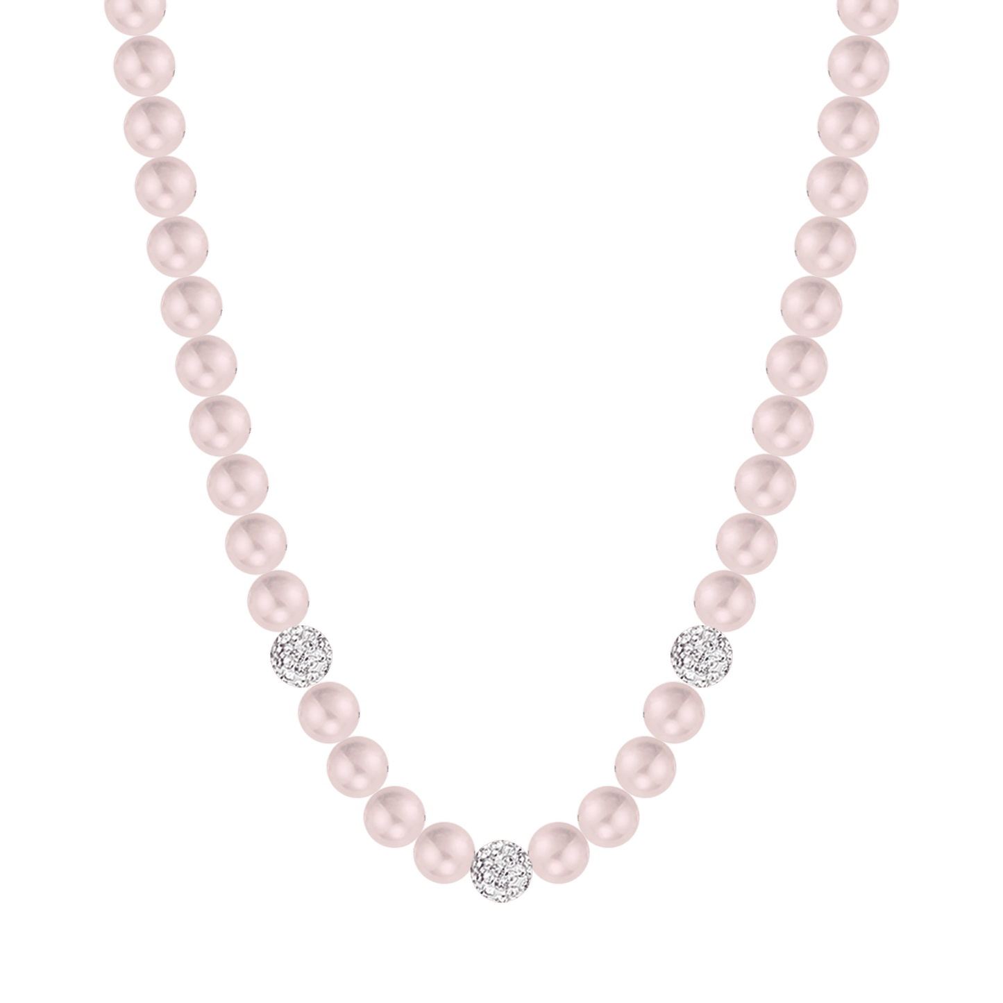 DAMEN PERLENKETTE MIT WEISSEN KRISTALLEN