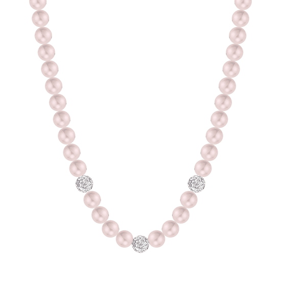 DAMEN PERLENKETTE MIT WEISSEN KRISTALLEN