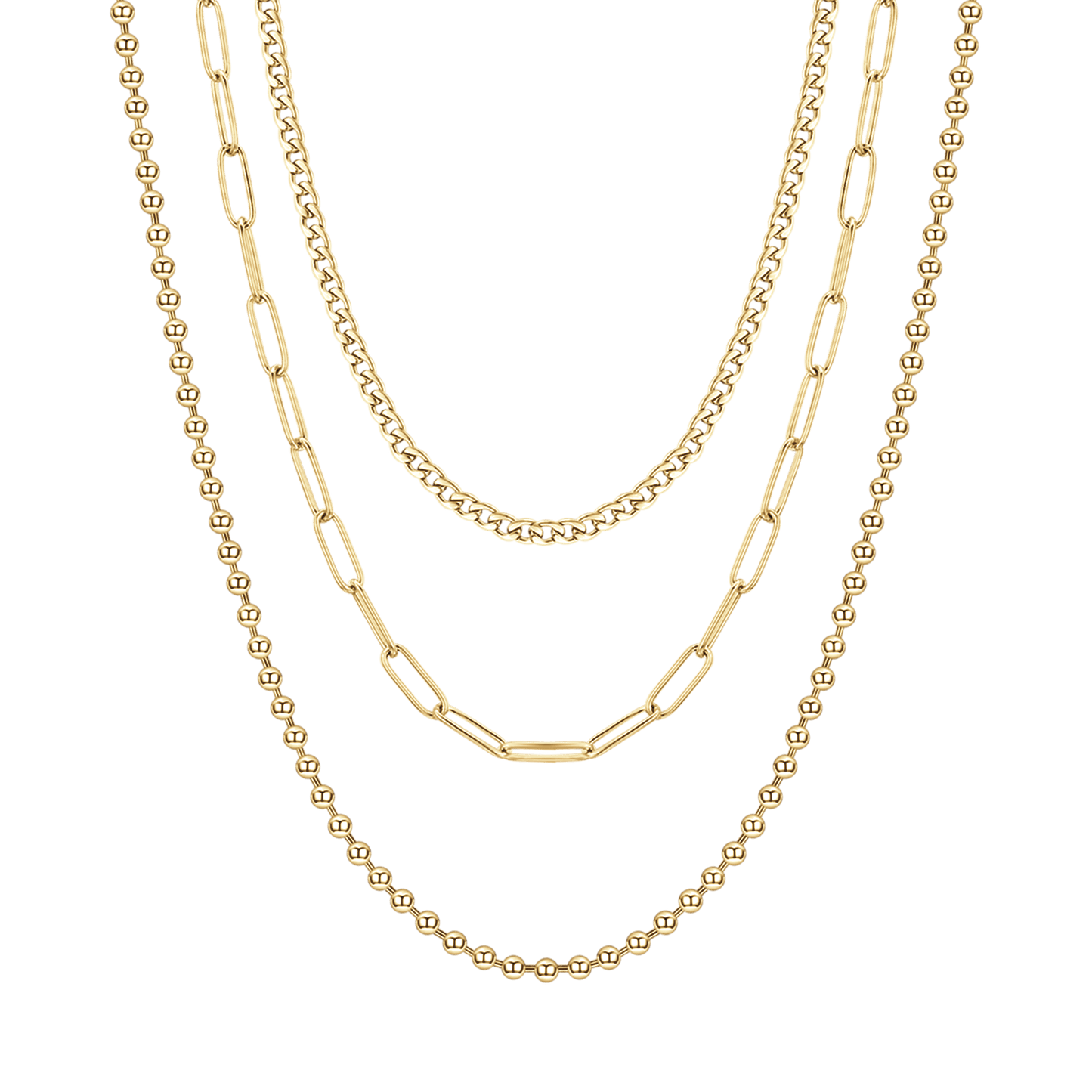 WOMAN'S IP GOLD MULTIFILLOCK NECKLACE Luca Barra