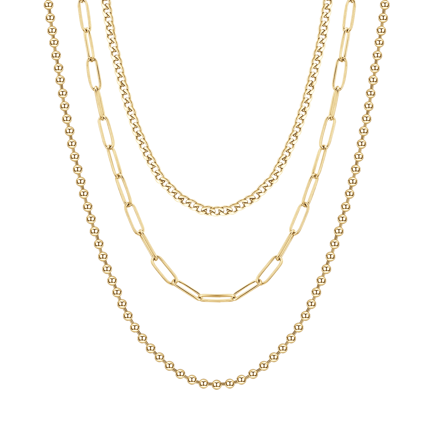 WOMAN'S IP GOLD MULTIFILLOCK NECKLACE Luca Barra