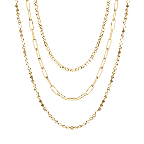 WOMAN'S IP GOLD MULTIFILLOCK NECKLACE Luca Barra