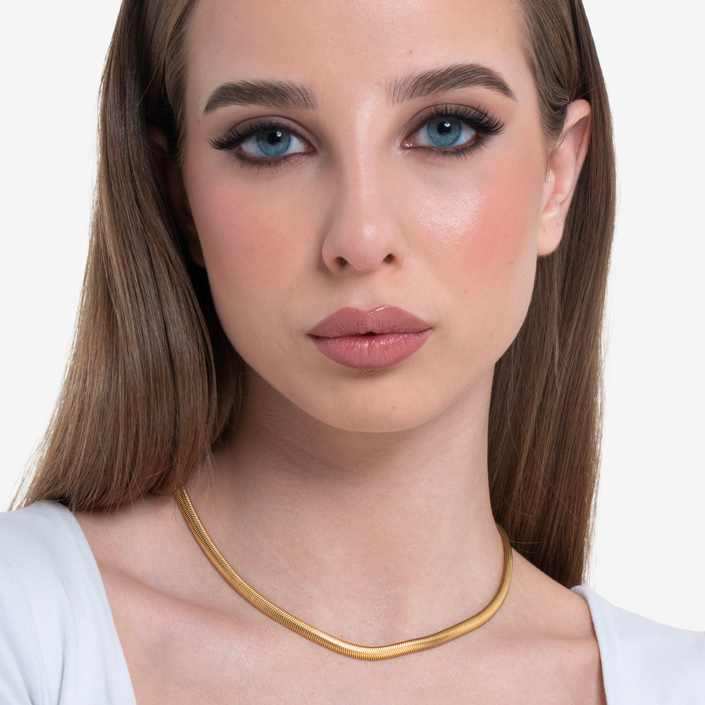 SCHLANGE STAHL IP GOLD HALSKETTE