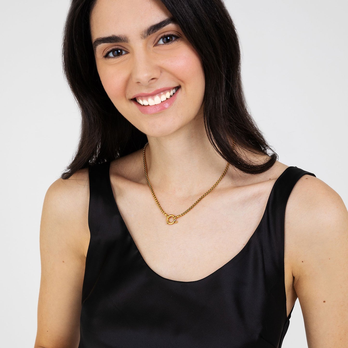 IP GOLD STAHL DAMEN HALSKETTE MIT VERSCHLUSS