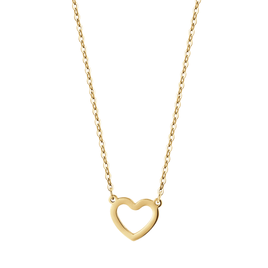 WOMAN'S IP STEEL GOLD NECKLACE WITH HEART GOLD Luca Barra