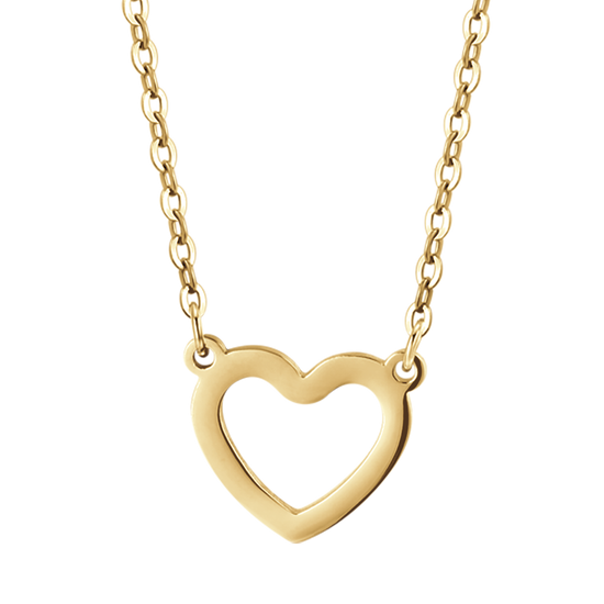 IP GOLD STAHL DAMEN HALSKETTE MIT GOLD HERZ