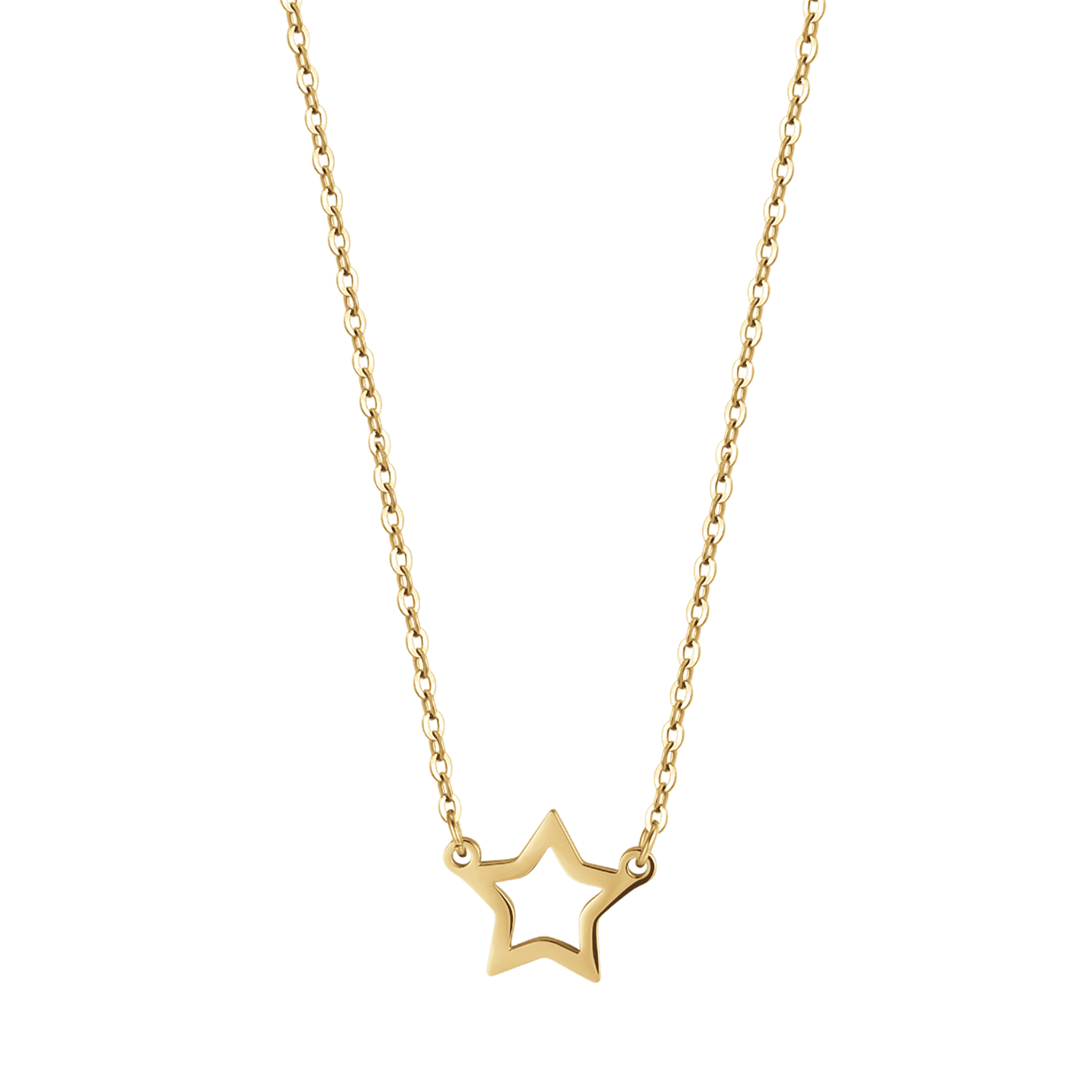 WOMAN'S IP STEEL GOLD NECKLACE WITH STAR GOLD Luca Barra